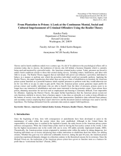 From Plantation to Prison: A Look at the