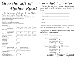 Mother Road Gift Guide and Order Form