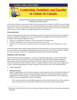 New and recurring resistance to feminism in the labour movement, or