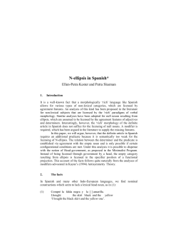 N-ellipsis in Spanish - University of Amsterdam