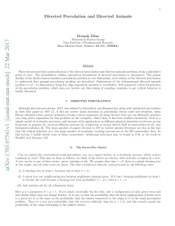 Directed percolation and directed animals