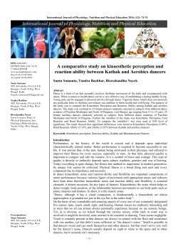 A comparative study on kinaesthetic perception and reaction ability