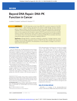 Beyond DNA Repair: DNA-PK Function in Cancer