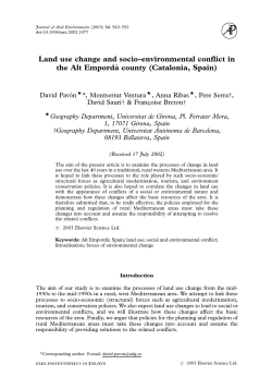 Land use change and socio-environmental conflict in the Alt