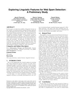 Exploring Linguistic Features for Web Spam Detection: A