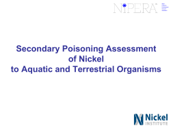 Secondary Poisoning Assessment of Nickel to Aquatic