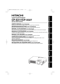 CP-S317/CP-X327 - Hitachi America, Ltd.