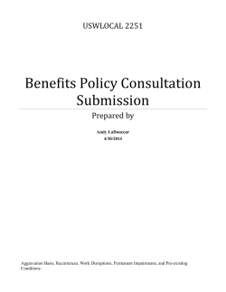 Benefits Policy Consultation Submission