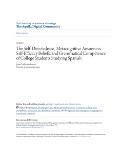 The Self-Directedness, Metacognitive Awareness, Self