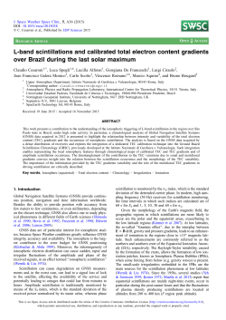 - Journal of Space Weather and Space Climate