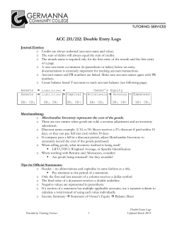Double Entry Logs - Germanna Community College