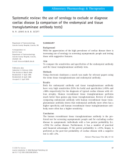 Systematic review: the use of serology to exclude or diagnose