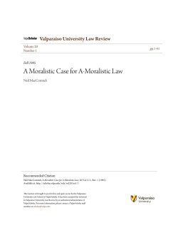 A Moralistic Case for A-Moralistic Law - ValpoScholar