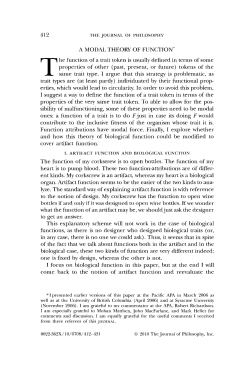 A Modal Theory of Function - Center for Philosophy of Biology at