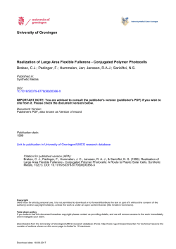 University of Groningen Realization of Large Area Flexible Fullerene