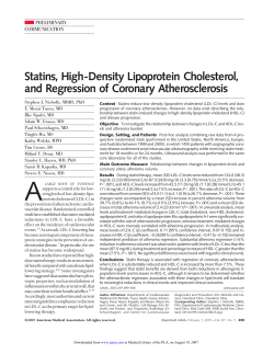 Statins, High-Density Lipoprotein Cholesterol, and Regression of
