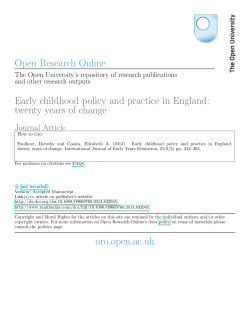 Early childhood policy and practice in England: twenty years of change