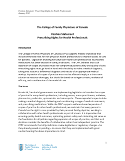 Prescribing Rights for Health Professionals