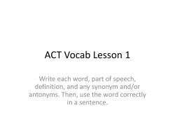 ACT Vocab Lesson 1