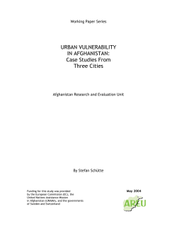 URBAN VULNERABILITY IN AFGHANISTAN