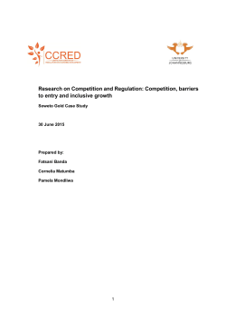 Research on Competition and Regulation: Competition, barriers to