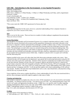 GES 286 &ndash; Introduction to the Environment: A Geo