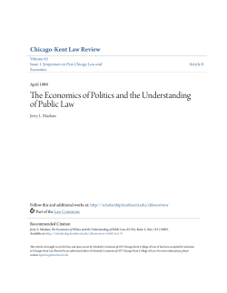 The Economics of Politics and the Understanding of Public Law