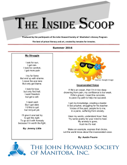 2016 Summer Inside Scoop - John Howard Society of Manitoba