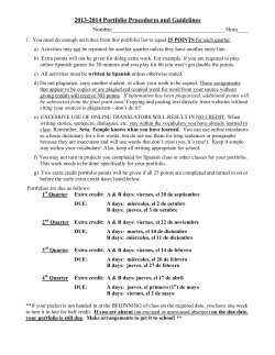 2013-2014 Portfolio Procedures and Guidelines