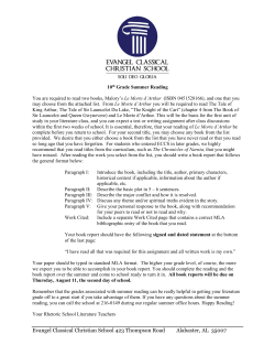 Rising 10th Grade - Evangel Classical Christian School