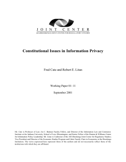 Constitutional Issues in Information Privacy