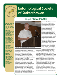 November - Entomological Society of Saskatchewan