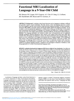 Functional MRI Localization of Language in a 9-Year