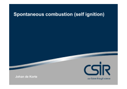 Spontaneous combustion (self ignition)