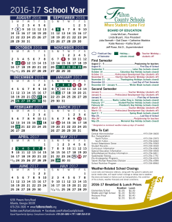 2016-17 School Year - Fulton County Schools