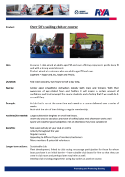 Over 50`s sailing club or course