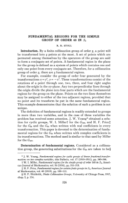 FUNDAMENTAL REGIONS FOR THE SIMPLE GROUP OF ORDER