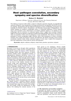 Host&ndash;pathogen coevolution, secondary sympatry and species