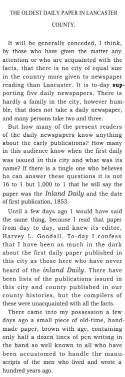 The oldest daily paper of Lancaster County