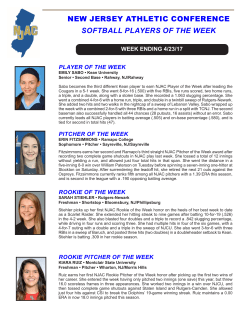 NEW JERSEY ATHLETIC CONFERENCE SOFTBALL PLAYERS OF
