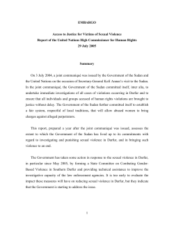 1 EMBARGO Access to Justice for Victims of Sexual