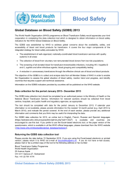 Blood Safety - World Health Organization