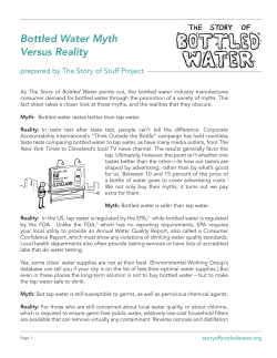 Bottled Water Myth Versus Reality