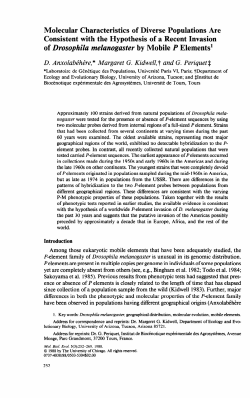 Molecular Characteristics of Diverse Populations