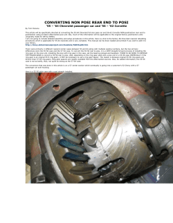 Dallas...CONVERTING NON POSI REAR END TO POSI