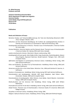 Dr. Alfred Hornung Professor and Chair Johannes Gutenberg