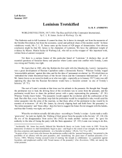 Leninism Trotskified - Revolutionary Democracy Journal