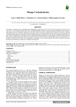 Mango Carbohydrates - Global Science Books