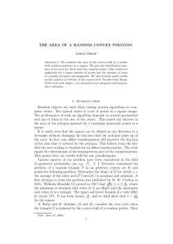 THE AREA OF A RANDOM CONVEX POLYGON. 1. Introduction