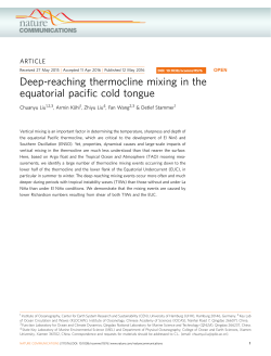 Deep-reaching thermocline mixing in the equatorial pacific